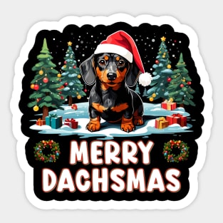 Merry Dachmas - Funny Dog Christmas Sticker